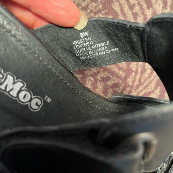 SoftMoc black wedge sandals, size 8 - Picture 4 of 4